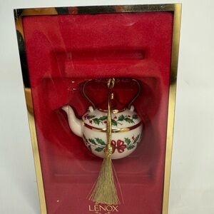Lenox Festive Teapot Ornament - Red, Green, and Gold